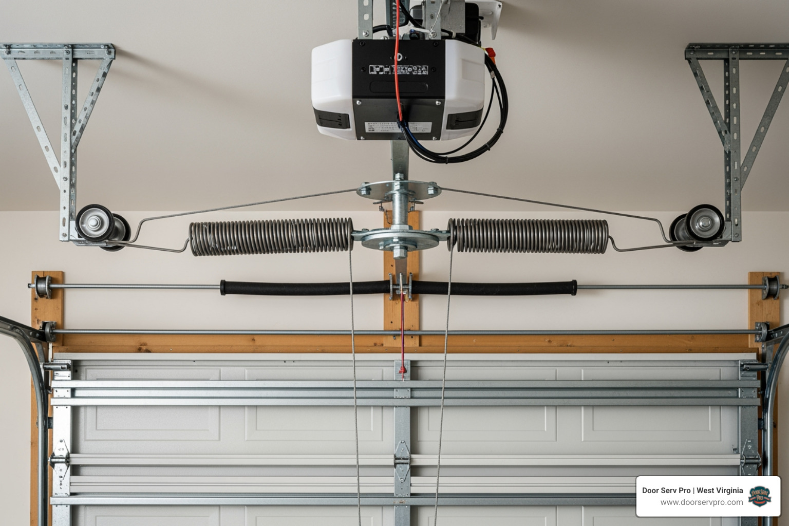 infographic showing common garage door components including springs, tracks, rollers, opener, panels, and cables with labels indicating typical lifespan and maintenance needs for Hedgesville homeowners - garage door service in hedgesville wv