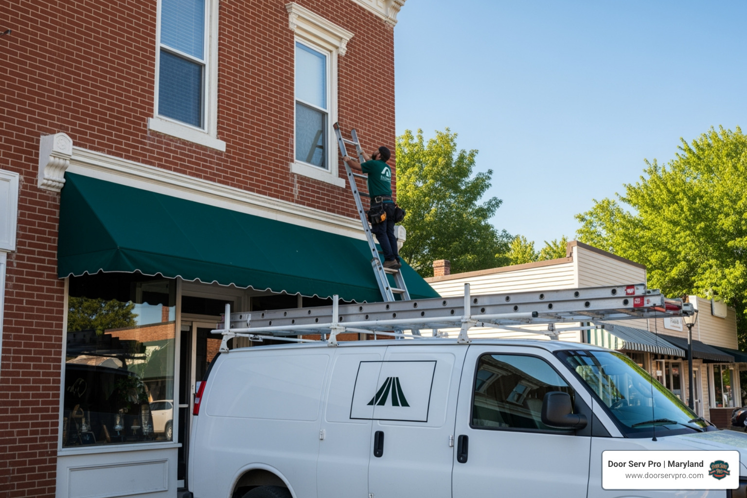 infographic showing the top benefits of awning installation including energy savings, UV protection, weather shelter, expanded living space, and increased home value with icons for each benefit - local awning installation company in thurmont, md