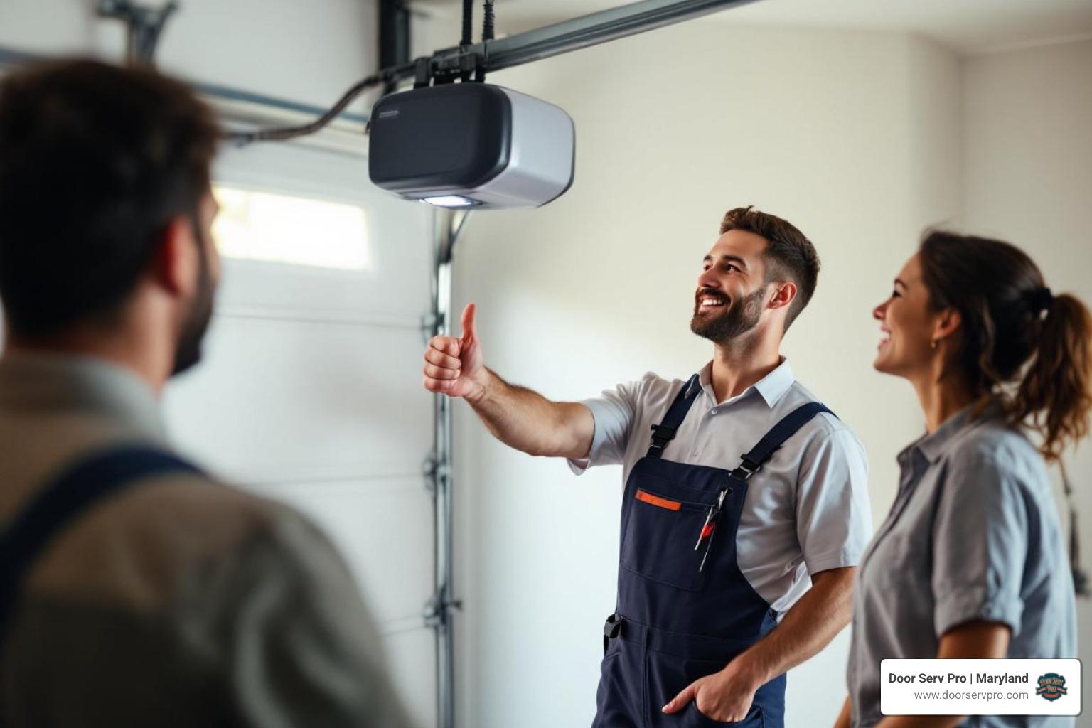 Infographic showing three key benefits of professional garage door opener installation: 1) Enhanced Security with rolling code technology and motion-activated lighting, 2) Modern Convenience through smartphone control and smart home integration, 3) Long-Term Reliability via proper installation, warranty coverage, and expert calibration - garage door opener installation in cumberland md