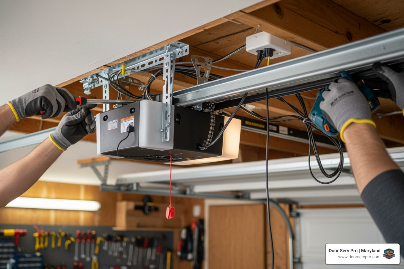 Infographic explaining the key benefits of a new garage door opener, such as improved security, quiet operation, and smart home integration. - garage door opener installation in hancock md