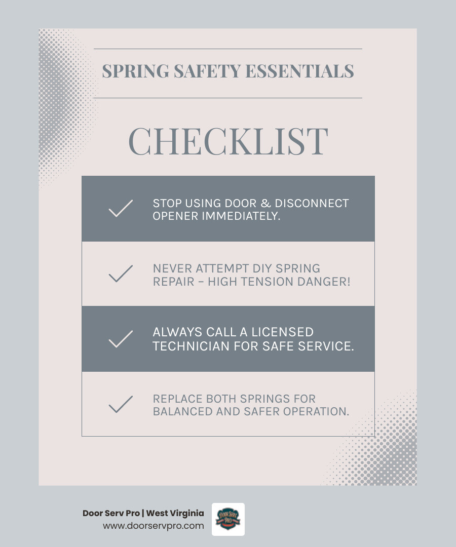 infographic showing how garage door springs counterbalance door weight, cycle ratings, and key failure signs - garage door infographic showing how garage door springs counterbalance door weight, cycle ratings, and key failure signs - garage door