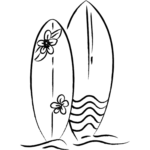 Hand Drawn Surfboard Icon
