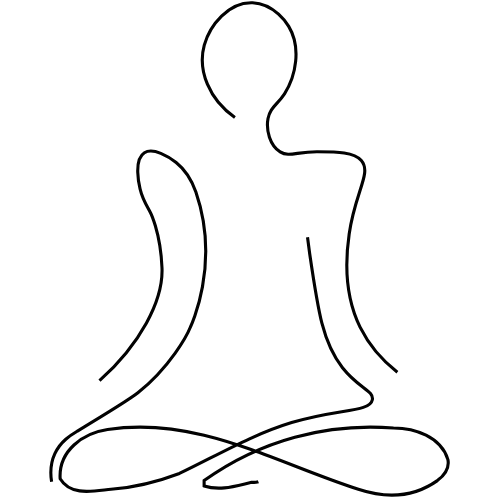 Icon representing a seated person in a lotus pose