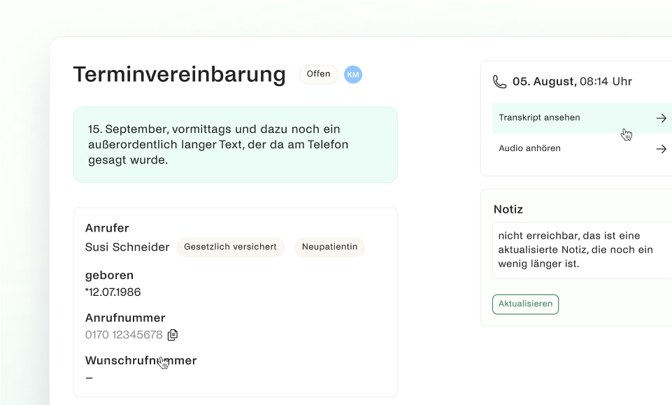 praxisToni Screenshot Ticketsystem: Ticketansicht