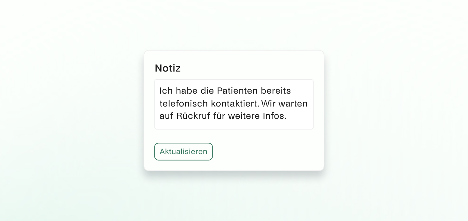praxisToni Screenshot Ticketsystem: Notizfunktion