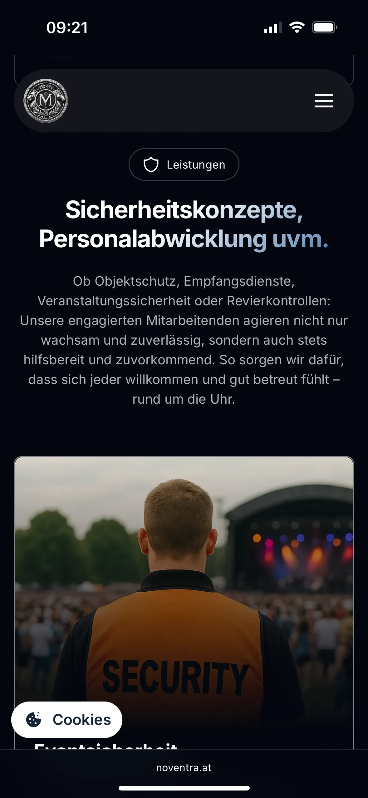 NOVENTRA Website Mobile