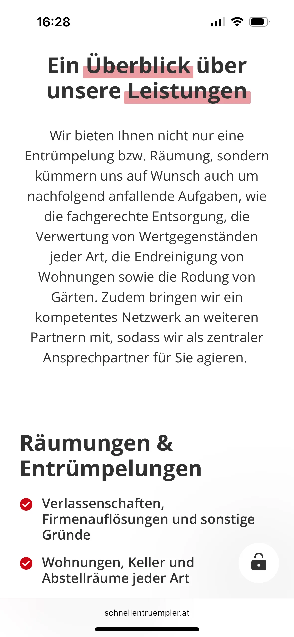 Schnellentruempler Website Mobile