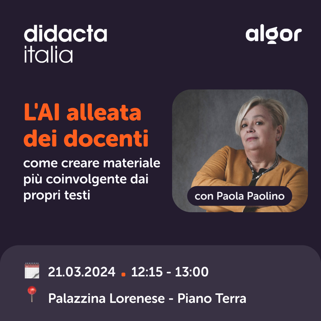 paola paolino a didacta 2024 con algor