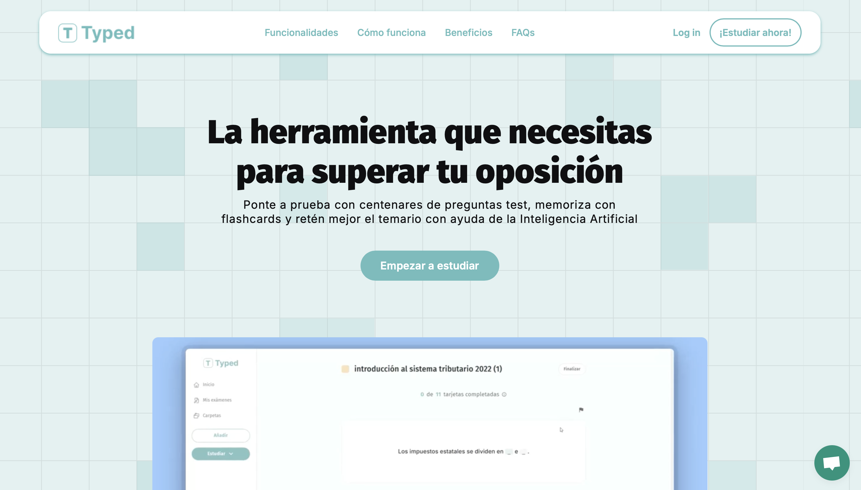 Con Typed AI puedes generar recursos editables desde tus temarios, como flashcards, preguntas y esquemas.
