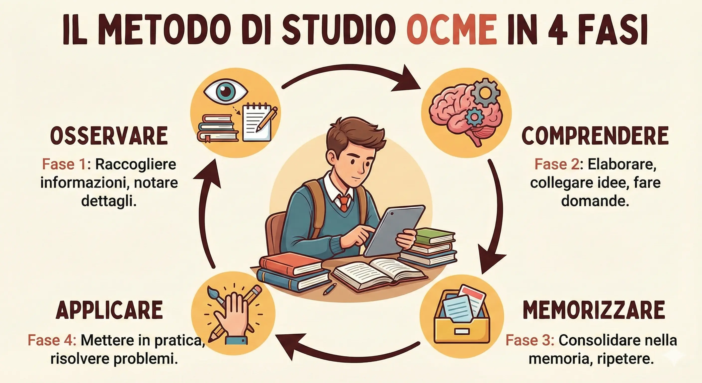 le 4 fasi del metodo OCME.