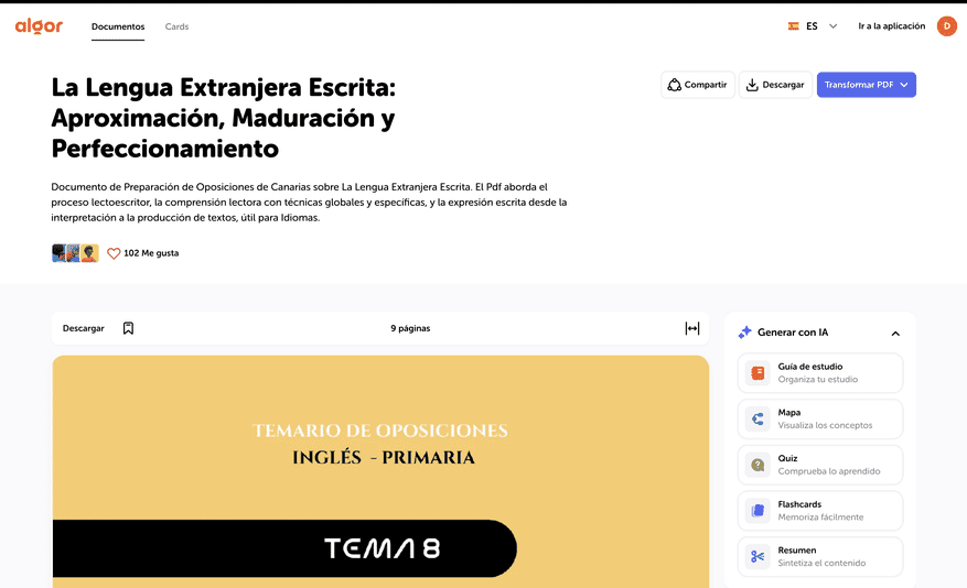 Ejemplo de temario que puedes encontrar en Algor Library.