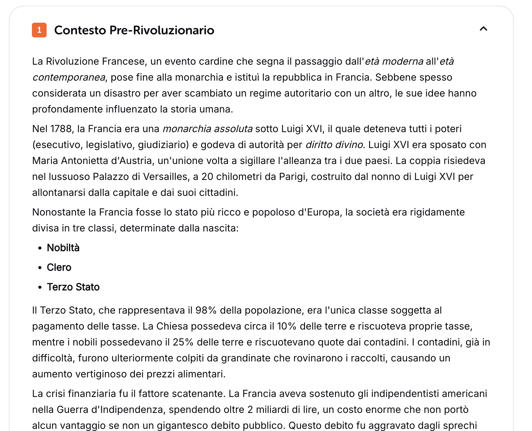 Esempio di riassunto fatto con Algor
