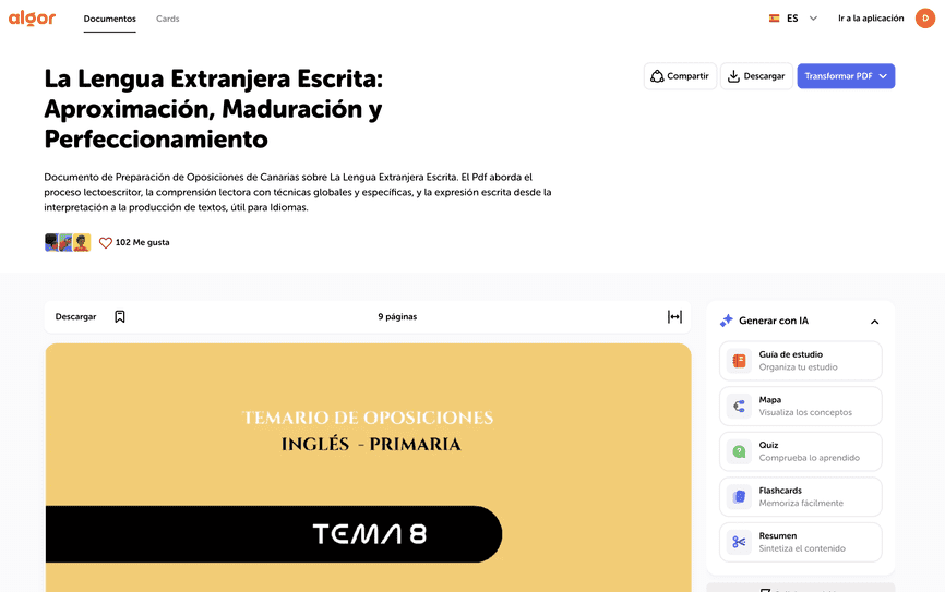 Ejemplo de temario que puedes encontrar en Algor Library.