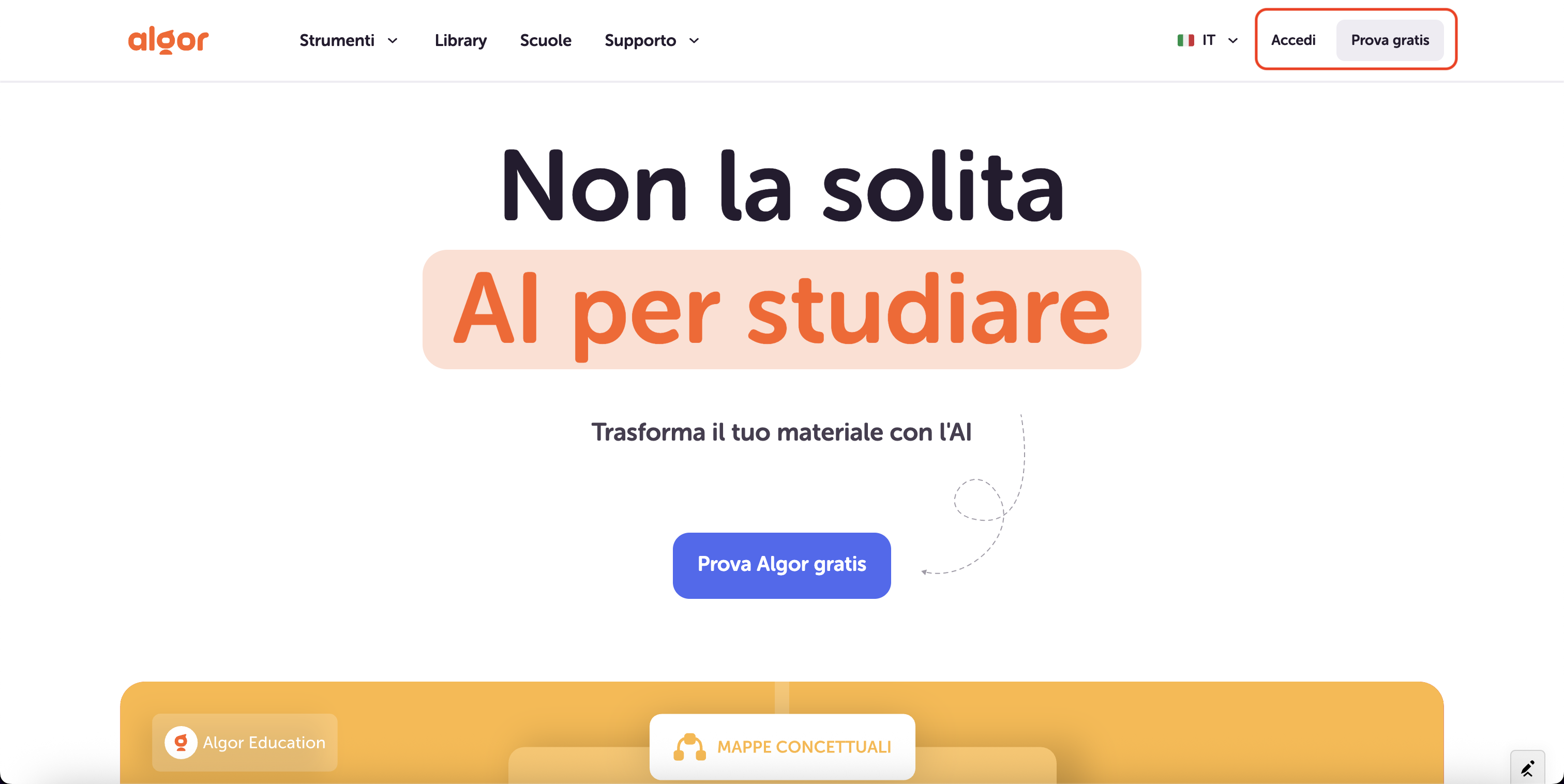 Se connecter à Algor ou créer un compte gratuit depuis la page d’accueil.