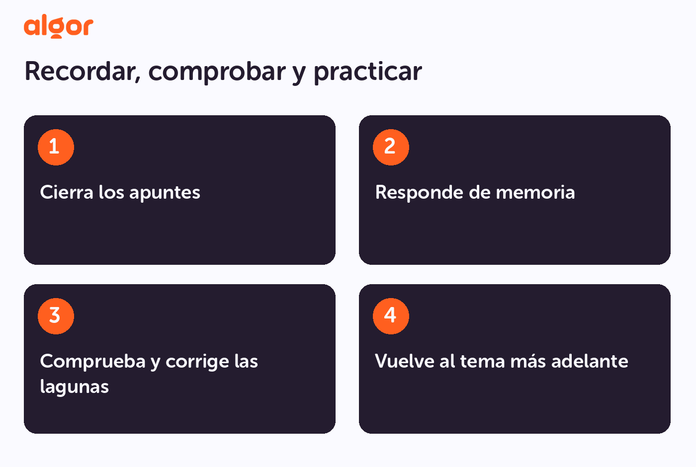 El ciclo de recuperación activa: intentar recordar, comprobar y corregir.