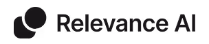 A black and white photo of a relevanve AI logo.