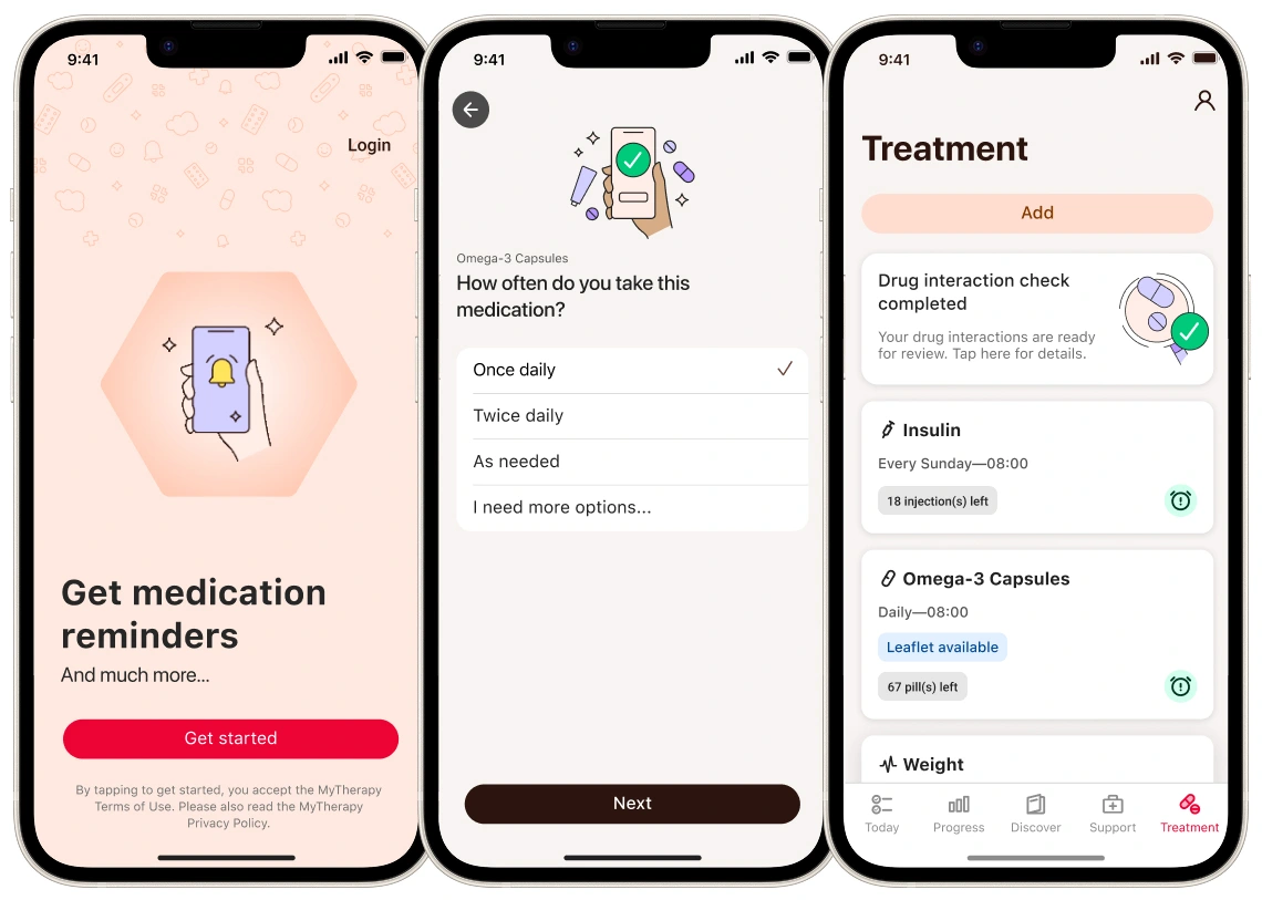 A mobile app that allows users to track their medication.