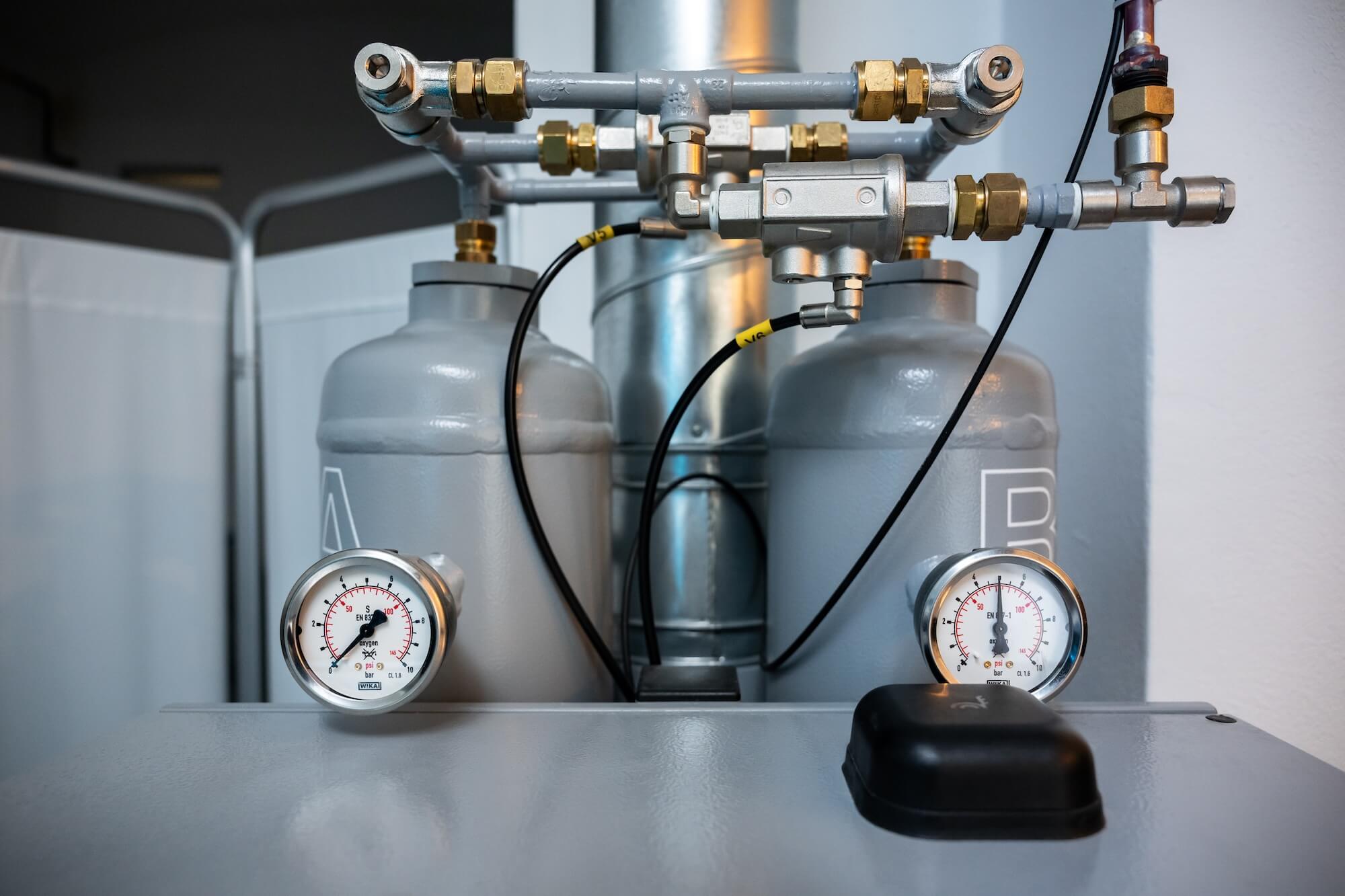 tlakové nádoby v centru pro kyslíkovou terapii