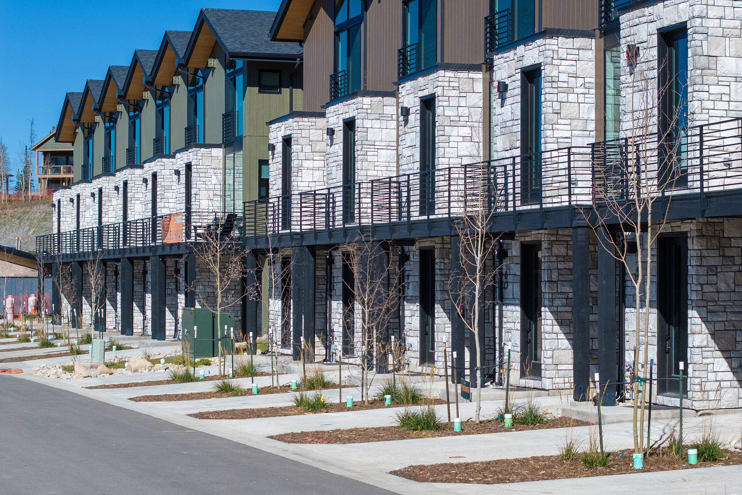 Living room with a fireplace