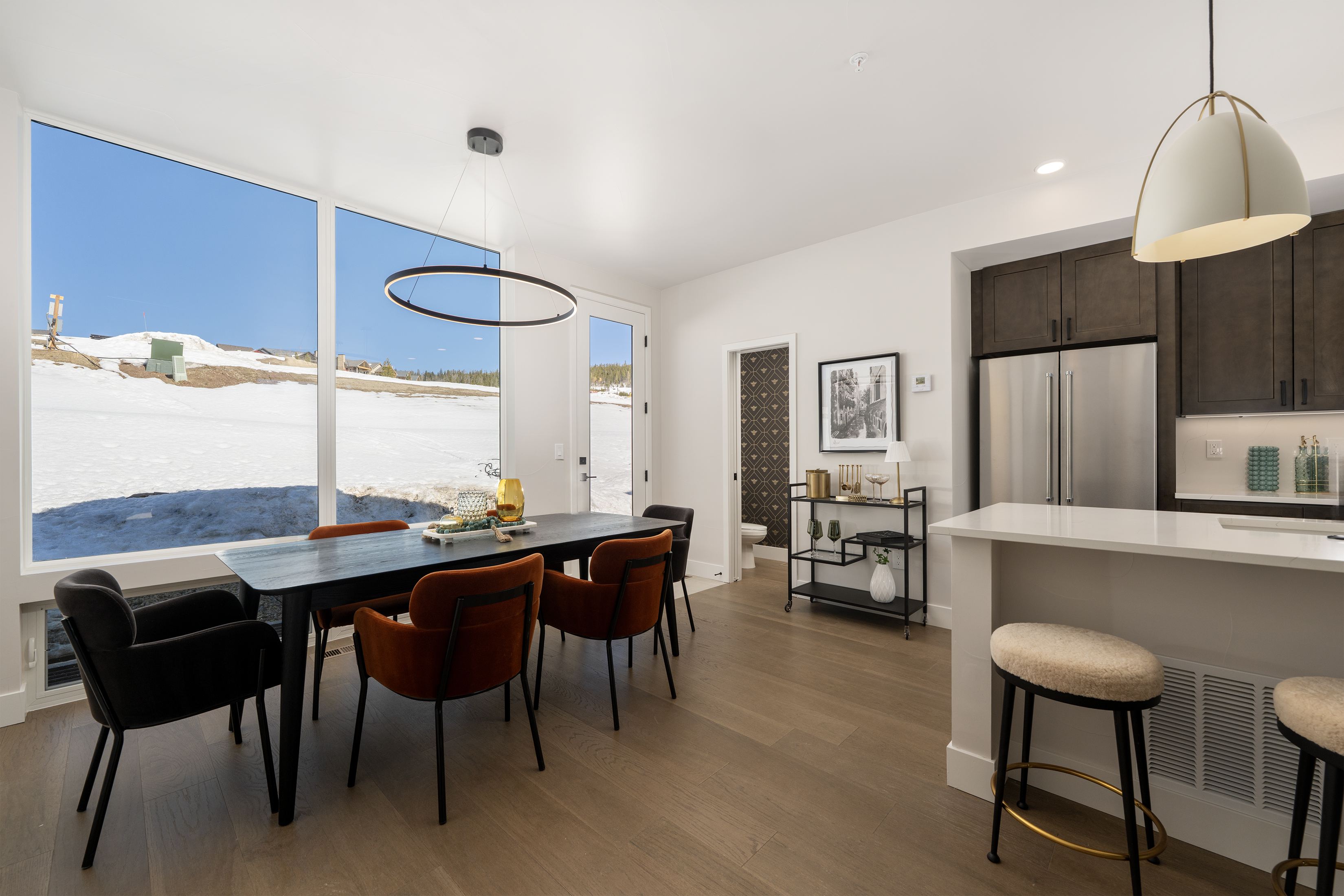 Living room with a fireplace