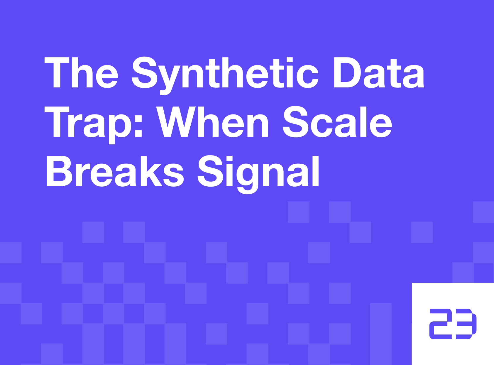 The Synthetic Data Trap: When Scale Breaks Signal