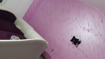 Zid dnevne sobe roze boje u "Sahara" stilu