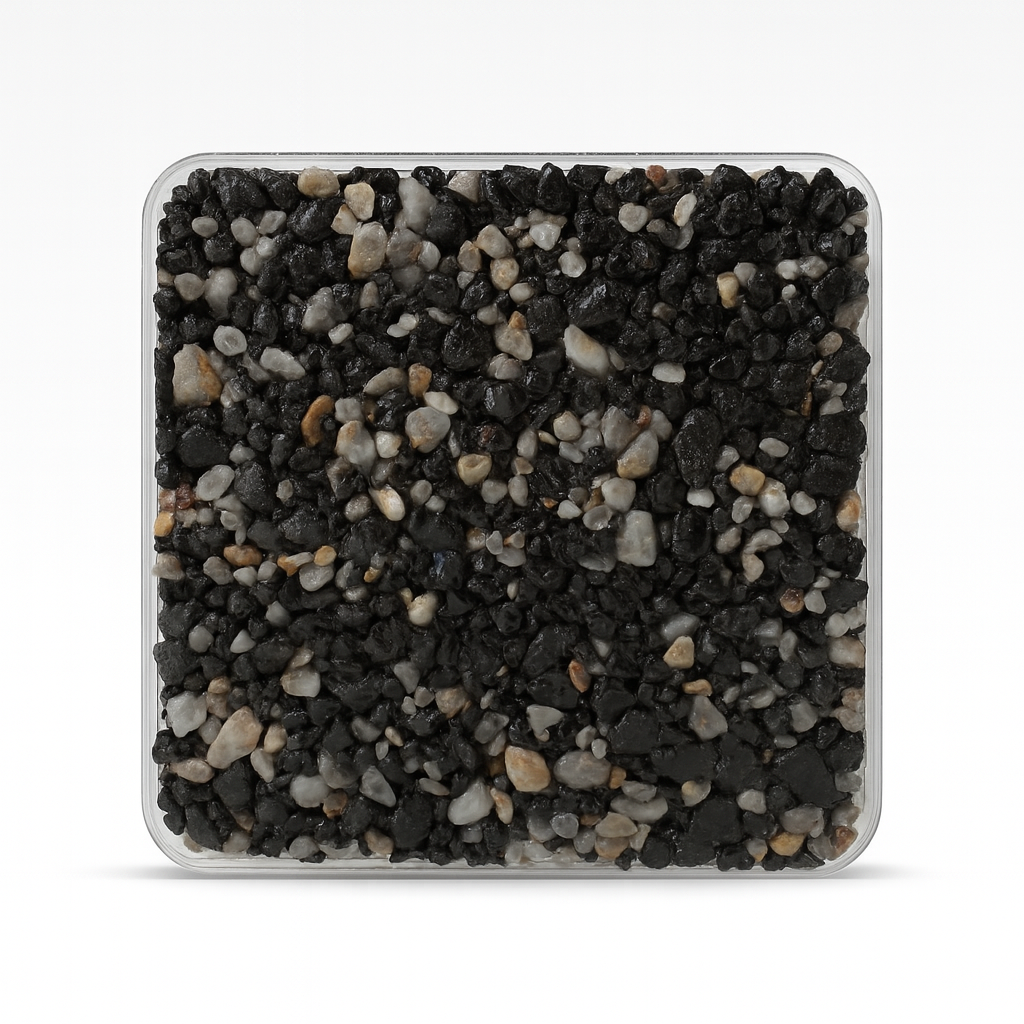 RC-03 Black & Gold – elegant mix of black, grey, and golden tones in a natural stone resin finish.