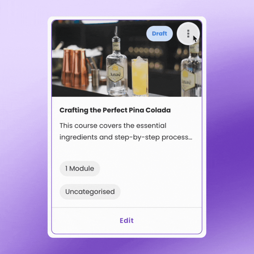 A gif showing how easy it is to publish custom training courses
