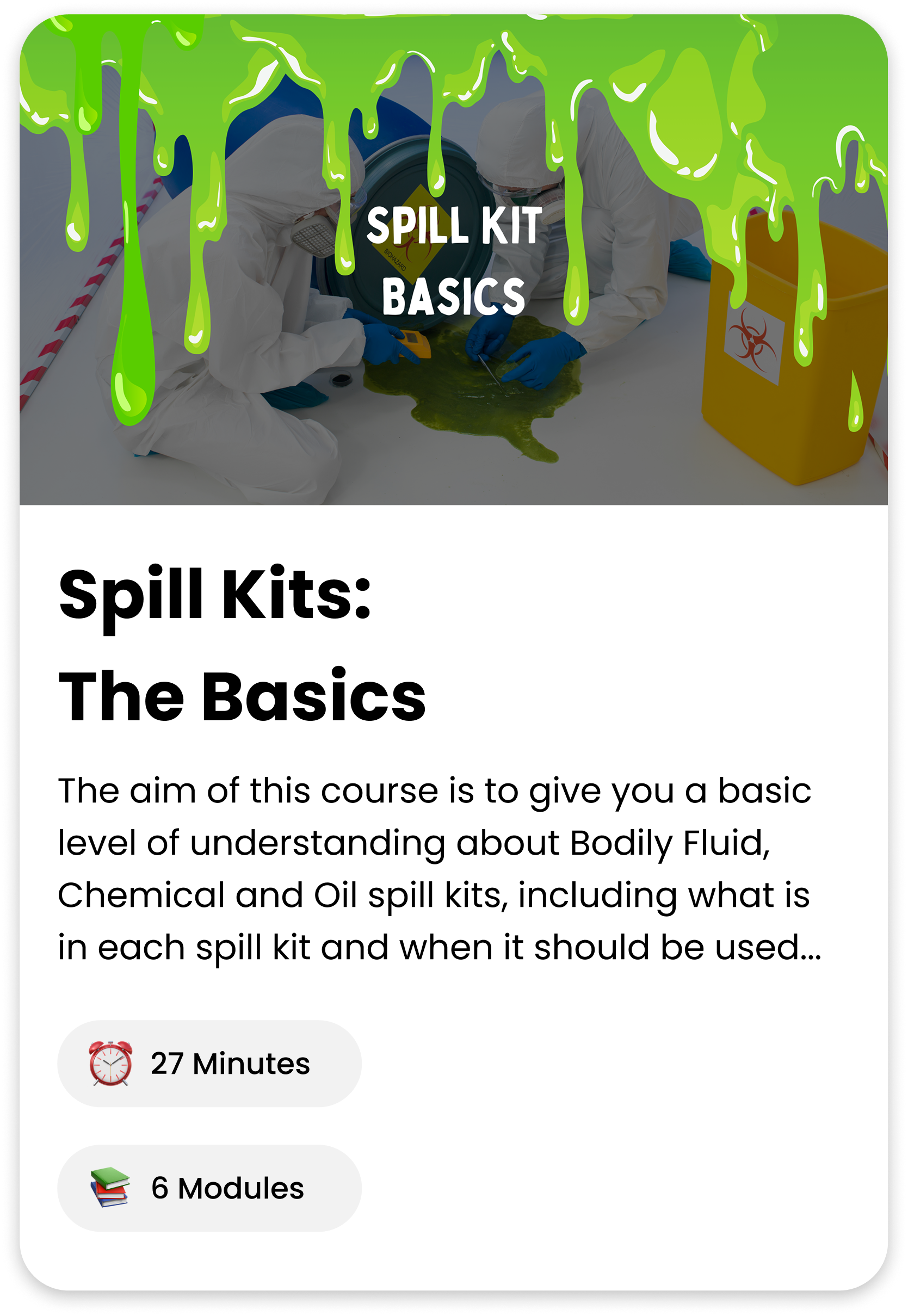 Spill Kit Basics course cover