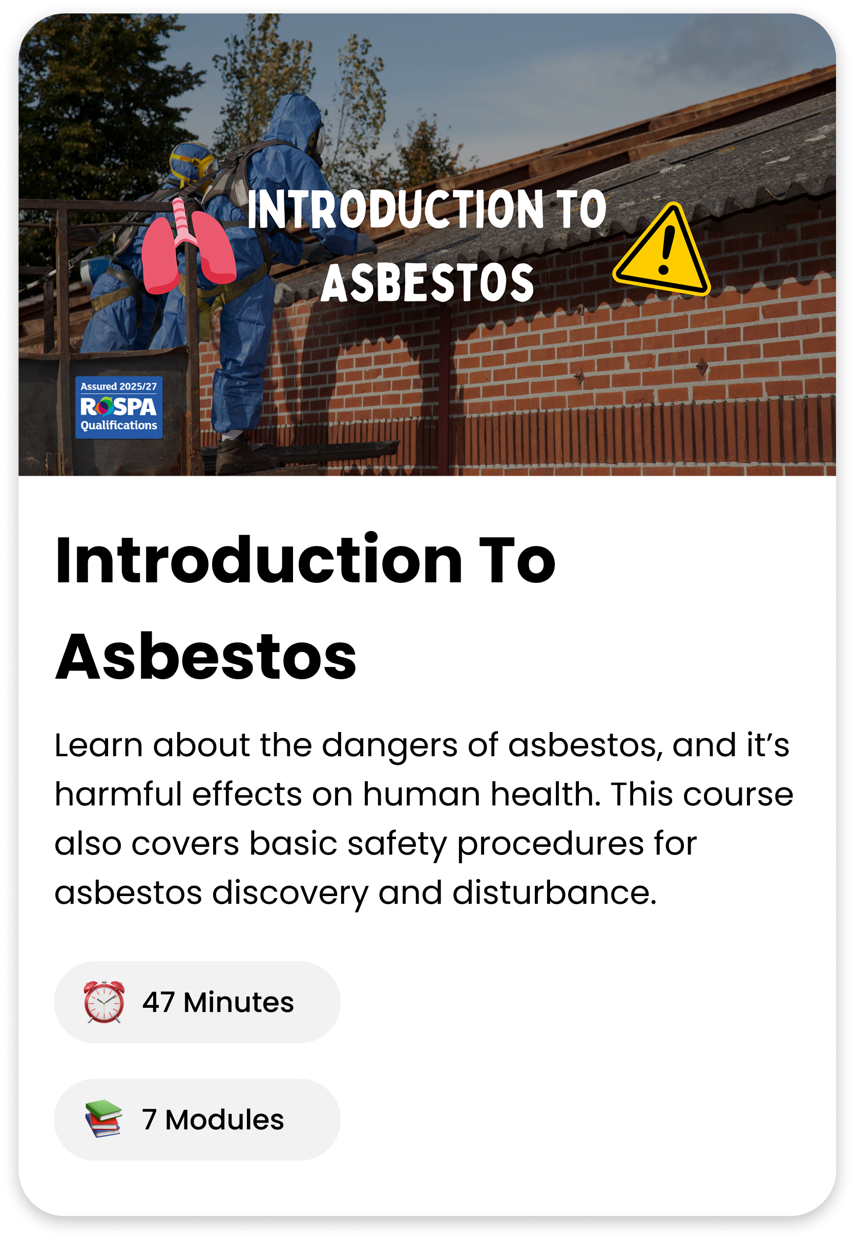 Intro To Asbestos course cover