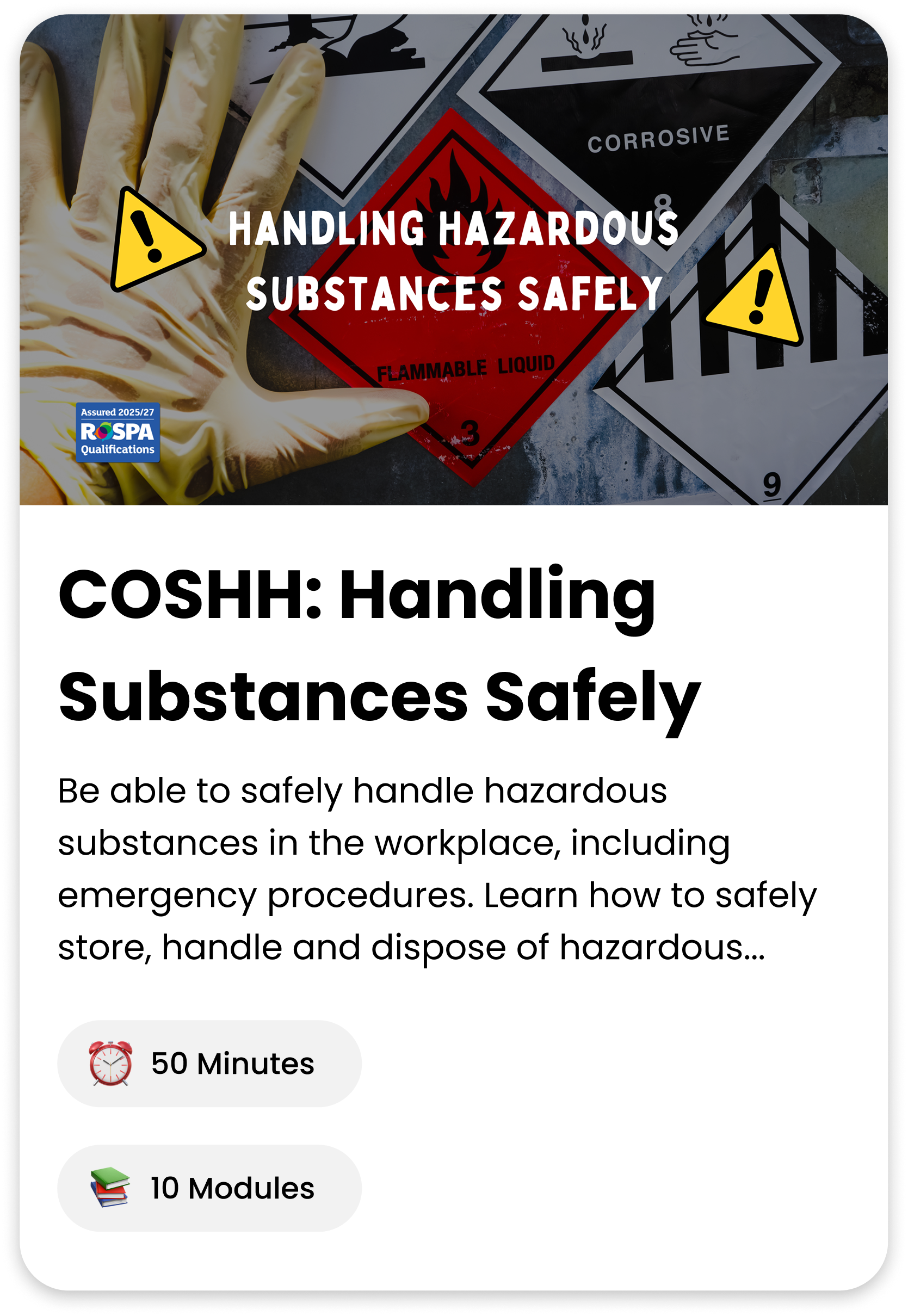 COSHH course cover