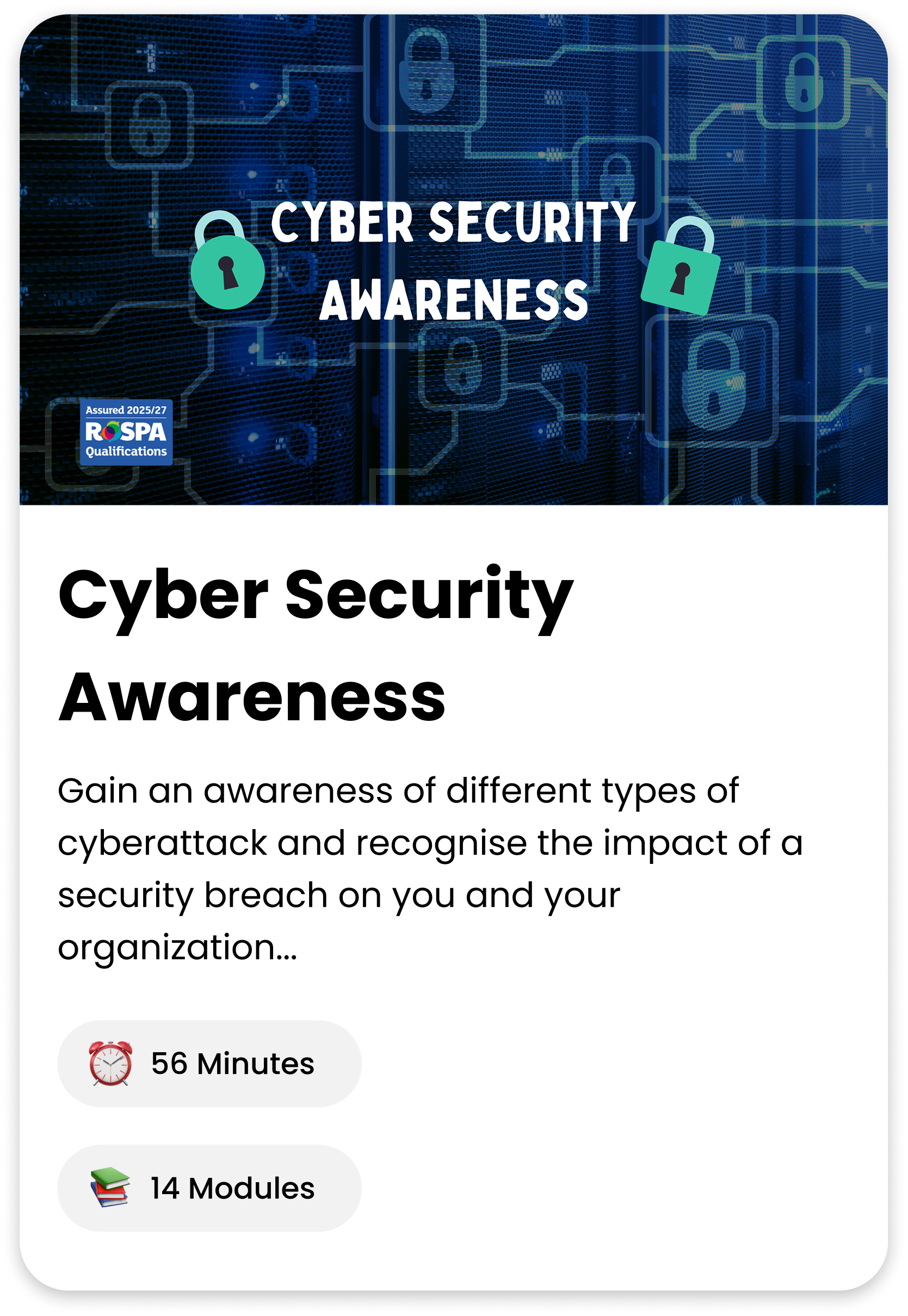 Cyber Security Awareness course cover