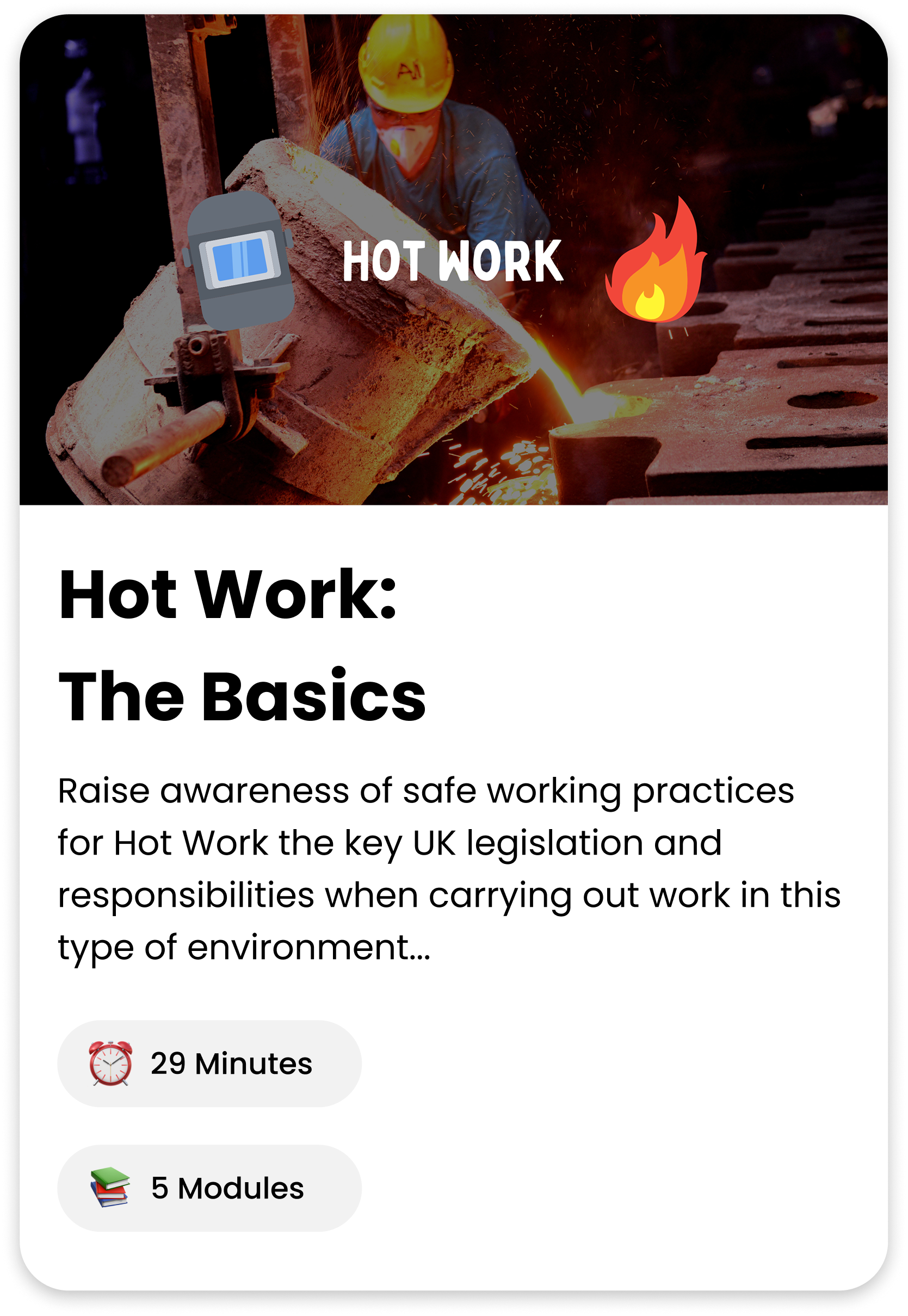 Hot Work The Basics course cover