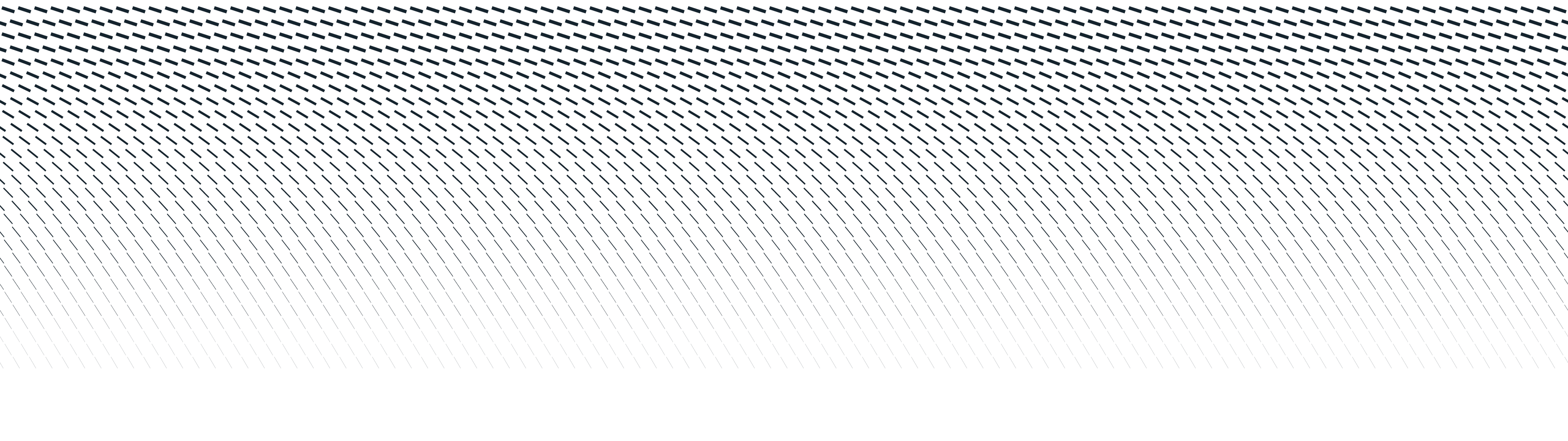 This image shows a digitally rendered abstract pattern of evenly spaced, diagonal, thin white lines on a black background. The lines form a subtle wave-like motion across the entire surface, creating a sense of depth and rhythm. The top of the image features slightly denser and more prominent patterns, gradually fading in intensity as they move toward the bottom. The visual effect resembles the texture of a fine mesh or a high-tech fabric, evoking a modern, sleek, and futuristic feel.
