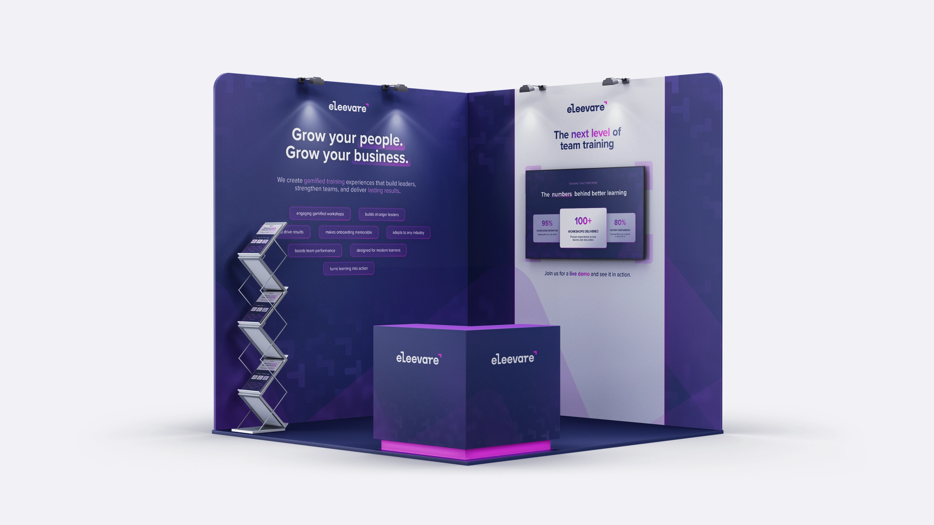 Recent work includes an image showcasing three distinct HTML banners, all centered around e-commerce solutions