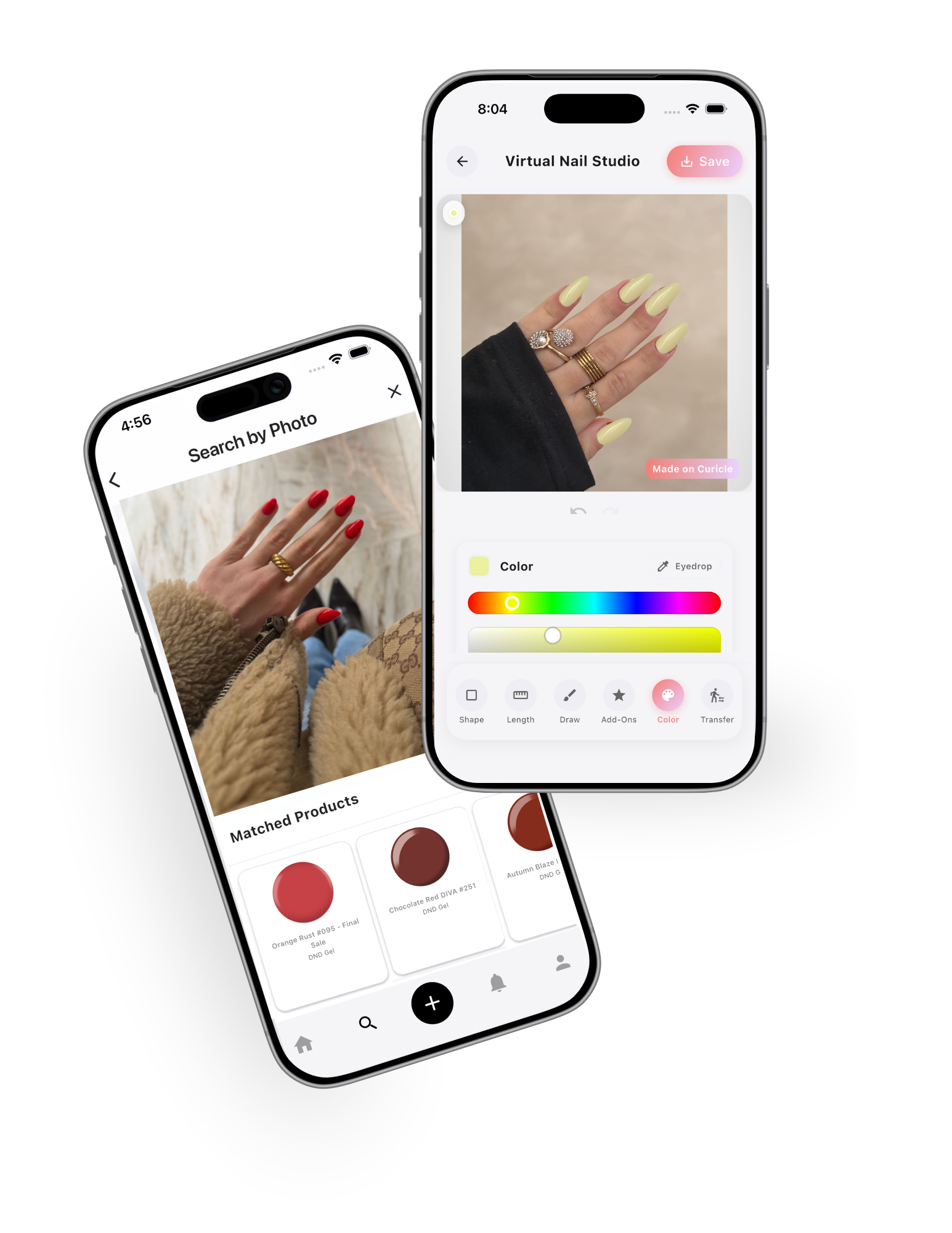 Curicle app preview on phone