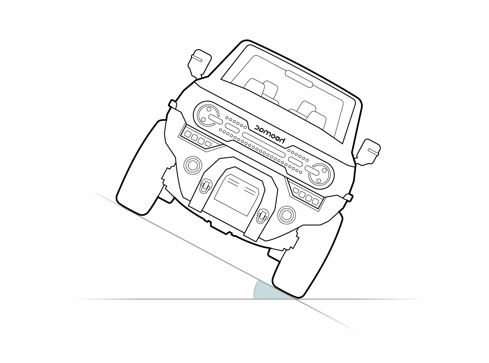 Schema showing the vehicle's rollover angle