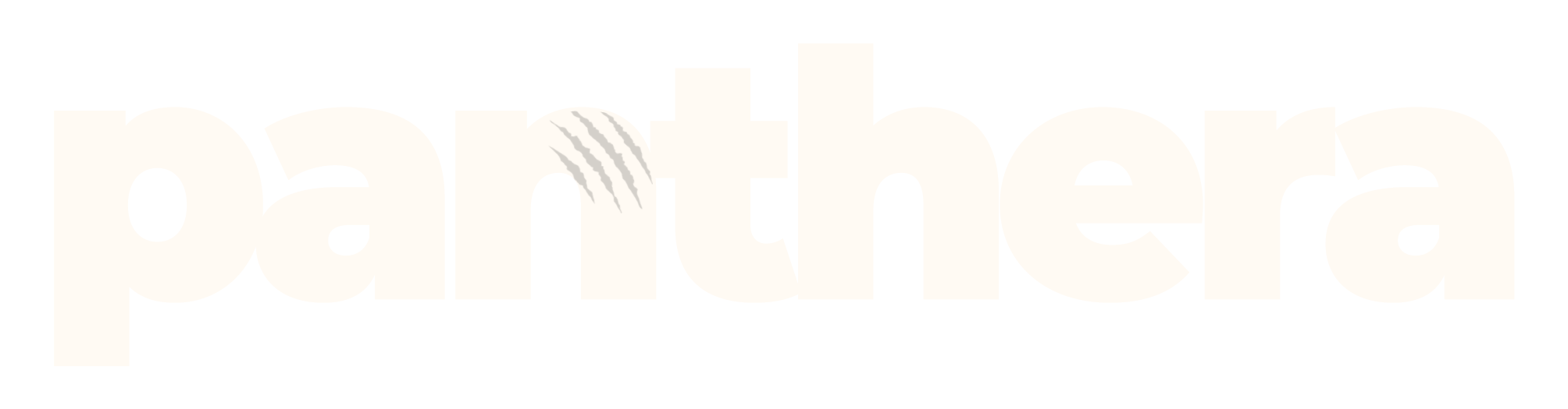 White text spelling 'panthera' with four claw marks slashing through the letter 'n'.