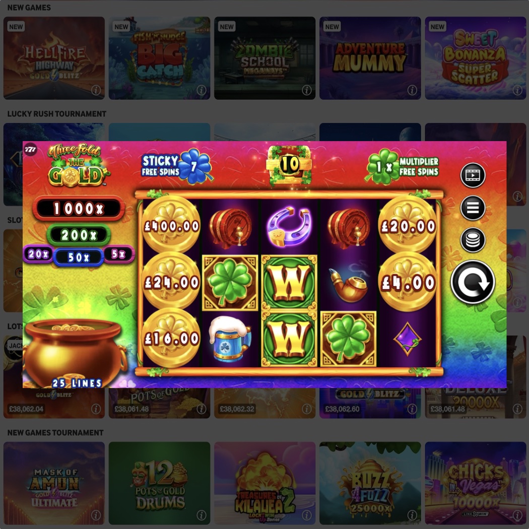 Betway Casino game variety representing a wide selection of games available