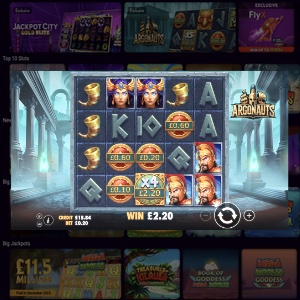 Jackpot City Casino game variety representing a wide selection of games available