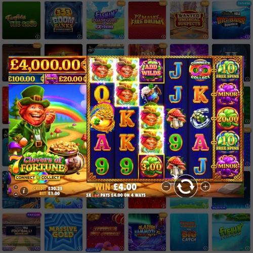William Hill Casino game variety representing a wide selection of games available