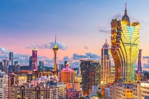 The skyline of Macau at night
