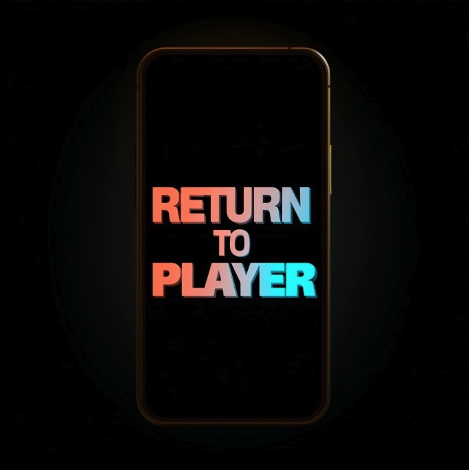 A black background with a mobile phone in the centre saying RETURN TO PLAYER in bold to blue faded text