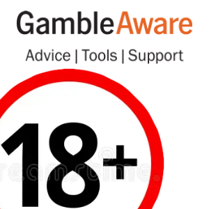A white background with GAMBLE written in black text and AWARE in orange text