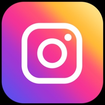 A yellow, pink and purple background with the camera symbol for the Instagram logo