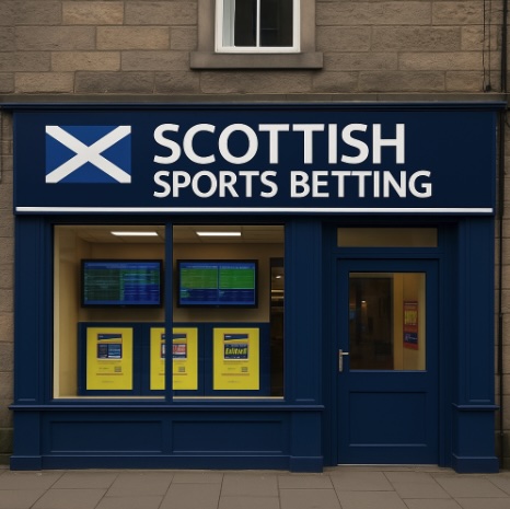 An image of the outside of a lookalike Scottish Sports betting shop