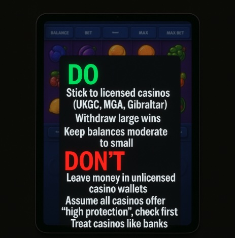 An image of an ipad on a balck background, on the the screen it outlines the DO'S and DON'TS in bold text