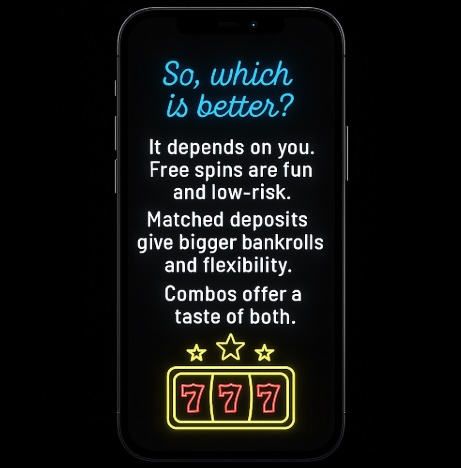 An image of a mobile phone on a black background, on the screen it says WHICH IS BETTER? and then underneath outlines the options in bold text