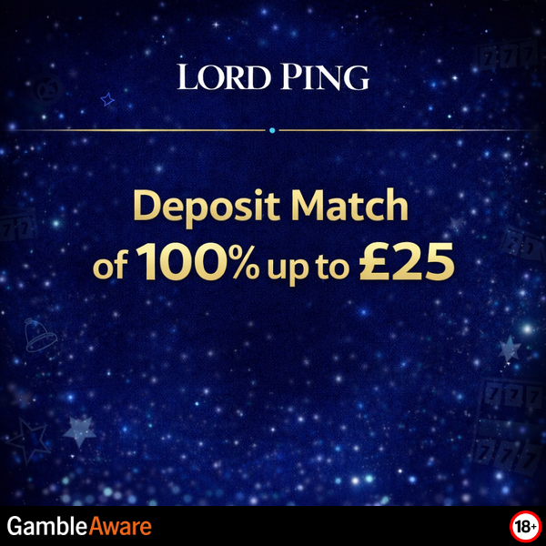 Lord Ping Casino monthly bonus offer with colourful graphics and promo text on a vibrant background.