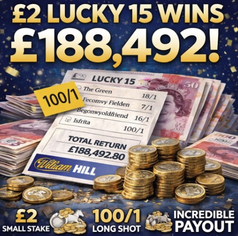 An image of a stack of notes and coins relating to a £2 Lucky 15 winning £188,492